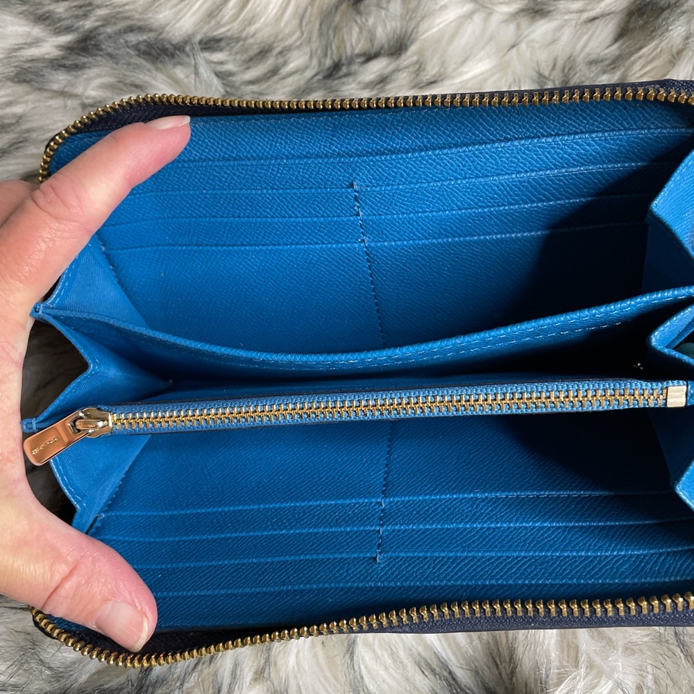 Coach Color Block Accordion Zip Wallet In Blue - image 4